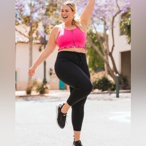 WVVY by Fitty Britttty Power Lace Up Black Cropped Leggings 1X